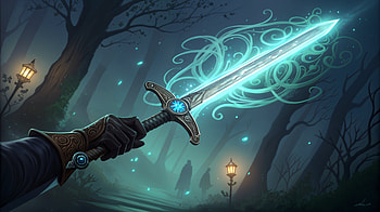 Enchanted Weapon: A Stunning Ultra, enchanted weapon, sword, fantasy, magical, forest HD wallpaper