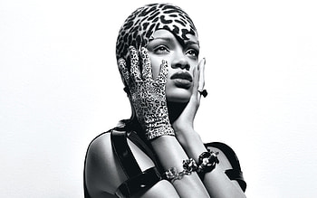 Rihanna, w magazine, monochrome HD wallpaper