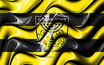 Beitar Jerusalem flag, , yellow and black 3D waves, Ligat ha Al, Israeli football club, Beitar Jerusalem, football, Beitar Jerusalem logo, soccer, Beitar Jerusalem FC, Israel HD wallpaper