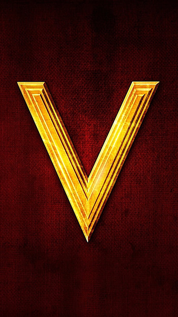 V Letter, Brown Background HD phone wallpaper