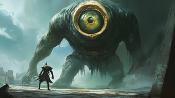 Epic Cyclops Encounter - Fantasy, fantasy, cyclops, mythology, monster, giant HD wallpaper