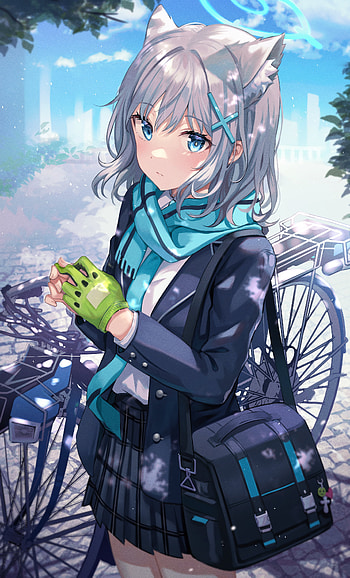 Blue Archive Shiroko Sunaookami , Anime, Blue Archive, Shiroko Sunaookami, school uniform HD phone wallpaper
