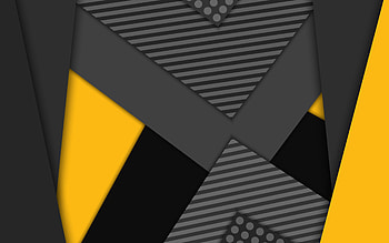 material design, yellow and black, geometric shapes, colorful backgrounds, geometric art, creative, background with lines HD wallpaper