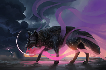 Magical Wolf Dream , wolf, artist, artwork, digital-art, deviantart HD wallpaper