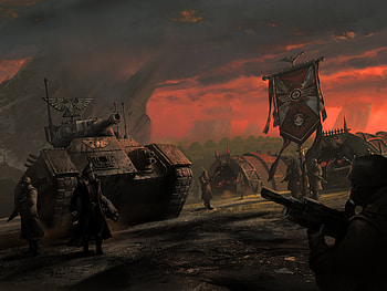 Imperial Guard - Warhammer 40k - Astra Militarum - Armageddon Steel Legion - Chimera - Commissar HD wallpaper