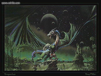 fantasy dragon, dragon, doug miller, fantasy, drawing HD wallpaper