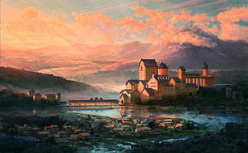 Majestic Medieval Castle: Stunning Fantasy Landscape, castle, medieval, fantasy, landscape, fantasy landscape HD wallpaper
