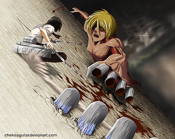 Attack On Titan, Anime, Annie Leonhart, Female Titan, Mikasa Ackerman HD wallpaper