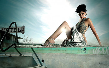gorgeous supermodel with an awesome pose, sexy, model, teen, brunette, hot, cute, girl HD wallpaper