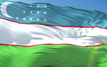 Flag of Uzbekistan, blue sky, flagpole, waving Flag of Uzbekistan, Азия, Uzbekistan Flag, 3д Flag of Uzbekistan HD wallpaper