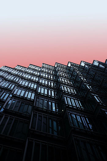 Black facade of building, evening HD phone wallpaper