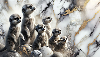 Meerkat Family - Elegant Background, meerkat, Group, illustration, marble HD wallpaper