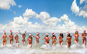GIRL OF CRISTMAS, noel, girl, cristmas, ocean HD wallpaper