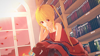 Darwin's Game, game, library, girl, darwin HD wallpaper