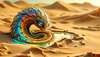 Majestic Alien Creature - Ultra, alien creature, dragon, desert, fantasy, colorful HD wallpaper