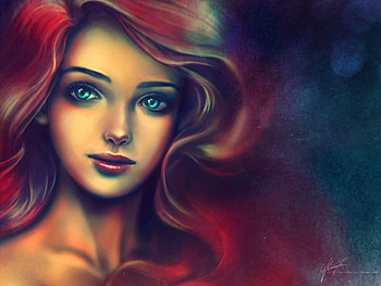 Pretty face, abstract, painting, art, face, colors, girl, beauty HD wallpaper