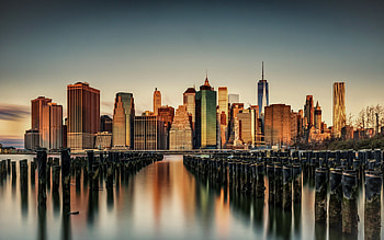 New York Manhattan Sunset, Cityscape, United States HD wallpaper