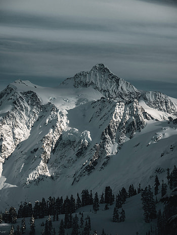 Winter, Nature, Sky, Snow, Mountain, Vertex, Top, Snow Covered, Snowbound HD phone wallpaper