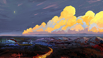 Orange Clouds , artist, artwork, digital-art, deviantart HD wallpaper