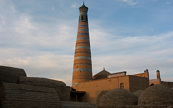 Uzbekistan, Islam Khodja minaret, world, Silk Road HD wallpaper
