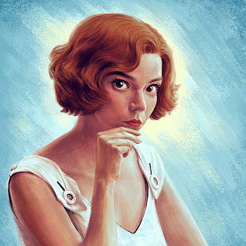 The Queen's Gambit , Portrait of woman, Artistic representation, Redhead HD phone wallpaper
