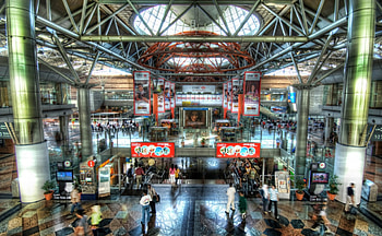 kuala lumpur terminus r, terminal, airport, stairs, columns, r, people HD wallpaper