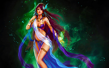 Fantasy Girl, girl, dress, fantasy, art HD wallpaper
