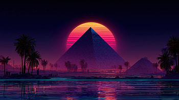 Neon Pyramid Synthwave Dreams, neon, pyramid, synthwave, dreams, artist, artwork, art, digital-art, ai, deviantart HD wallpaper