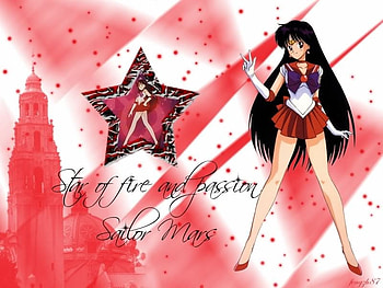 Senshi Mars, sailor mars, senshi, sailor stars, soldiers, stars, mars, sailor, red, scout, princess, fire HD wallpaper