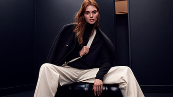 Stunning, Beauty, Kendall Jenner, Girl, Model, Women, Black, Overcoat, Pant, hoot, Black, Background Girls HD wallpaper