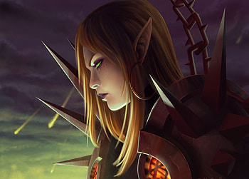 Shadowmoon Valley, moon, valley, concer, woman, evening, warrior HD wallpaper