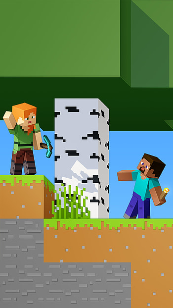 Alex and Steve, video game, Minecraft, Steve (Herobrine Minecraft) HD phone wallpaper