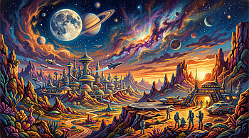 Starlit Colony — Alien Cityscape HD wallpaper