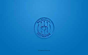 SK Sigma Olomouc, creative 3D logo, blue background, Czech First League, 3d emblem, Czech football club, Liberec, Czech Republic, 3d art, football, SK Sigma Olomouc 3d logo HD wallpaper