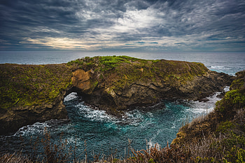 Coast, sea, landscape, clouds, nature HD wallpaper