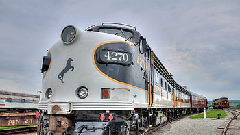 Pennsylvania travels, Railway train, Diesel locomotive, Clouds HD wallpaper