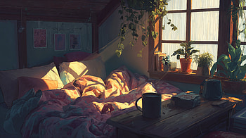 Sunlit — Cozy Morning Bedroom Interior HD wallpaper