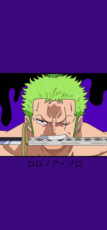 Zoro One Piece Purple, sword, box logo, Roronoa zoro, katana, haki, mugiwara, bogo, One Piece, wano, straw hat, anime HD phone wallpaper