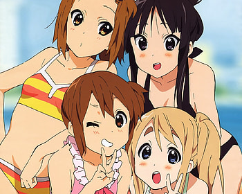 K-On!, summer, ritsu, anime, yui, bikini, tsumugi, mio, k-on HD wallpaper