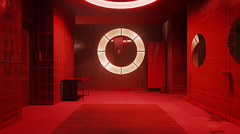 Crimson Chamber Elegance, red aesthetic, room, interior, modern design HD wallpaper