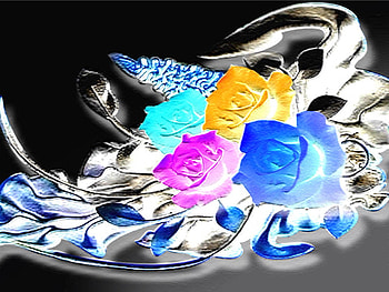 flower neon, rose, color, flower, red, nature HD wallpaper