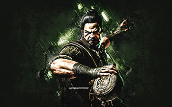 Bo Rai Cho, Mortal Kombat Mobile, Bo Rai Cho MK Mobile, Mortal Kombat, green stone background, Mortal Kombat Mobile characters, grunge art, Bo Rai Cho Mortal Kombat HD wallpaper