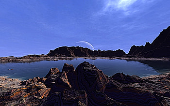 Dessert Lake, blue, cool HD wallpaper