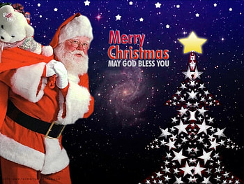 ღ.Santa Claus and Teddy Bear.ღ, jolly, winter, festival, colors, snowfleakes, stars, bows, earth, shining, bright, giftboxes, happy, adorable, santa claus and teddy bear, sweet, gifts, merry, world, lovely, colorful, cute, beauty, xmas, holiday, sparkle, christmas tree, greeting, stuffed animals, ornaments, santa claus, balls, seasons, celebration, christmas, lights, decorations, splendor HD wallpaper