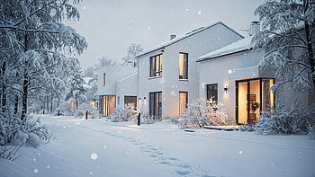Aesthetic Winter Retreat —, Winter, House, Snow, Modern Architecture HD wallpaper