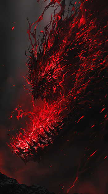 Ember Wyrm — Vertical for & Android, fire, monster, red HD phone wallpaper
