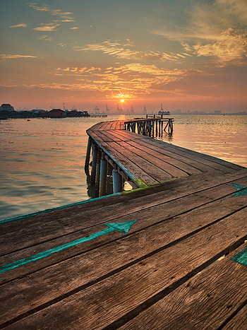 Nature, Sunset, Pier, Wood, Wooden, Port HD phone wallpaper