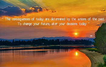 Consequences, words, quotes, thoughts, wisdom, Nature, lake, sunset, mountain HD wallpaper