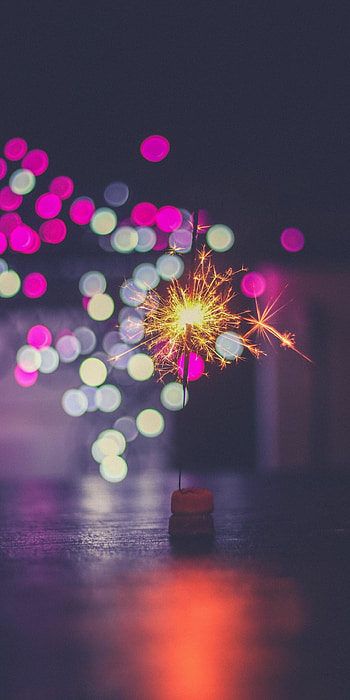Sparkler sparkles, Bokeh effect, Glare , Bubbles graphy HD phone wallpaper
