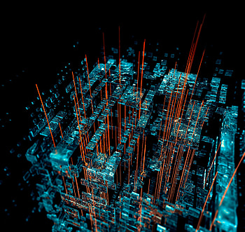 Abstract, Rays, Beams, Structure, 3D, Fragments HD wallpaper